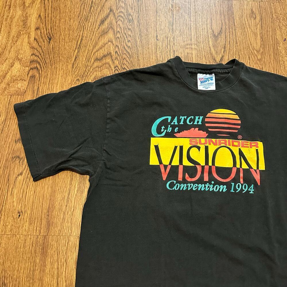Hanes Vintage Black Catch the Sunrider Vision Single Stitch Made In USA large